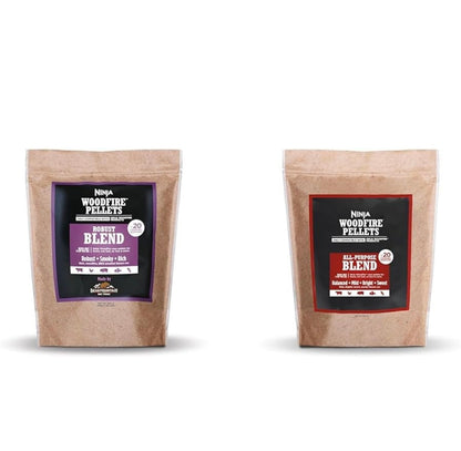 Ninja Woodfire Grill-korrels Robuuste Hickory-kersie-esdoorn-eikehoutmengsel en Alles-doel-kersie-esdoorn-eikehoutmengsel 2-lb-sakke, Slegs versoenbaar met Ninja OG700-braaiers