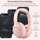 Hybrid Active Noise Cancelling Headphones, Wireless Over Ear Bluetooth, 40H Playtime, Hi-Res Audio Custom EQ, Comfort Fit Ear Cups (Pink)