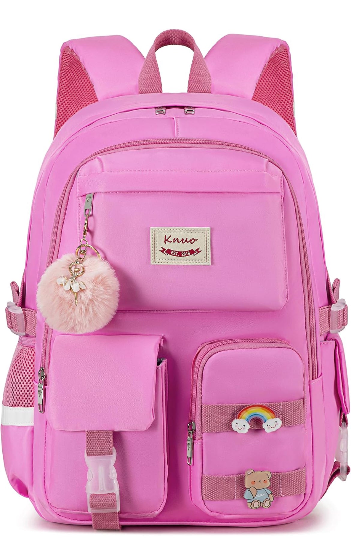 Backpack for girls Laptop Backpacks 15.6 Inch College Cute Bookbag Anti Theft Primary Elementary School Bag Casual Daypack for Teens Girls Women Students （Rose