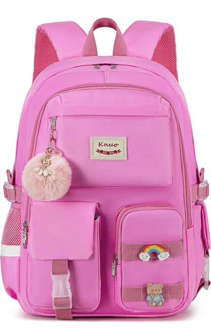 Backpack for girls Laptop Backpacks 15.6 Inch College Cute Bookbag Anti Theft Primary Elementary School Bag Casual Daypack for Teens Girls Women Students （Rose
