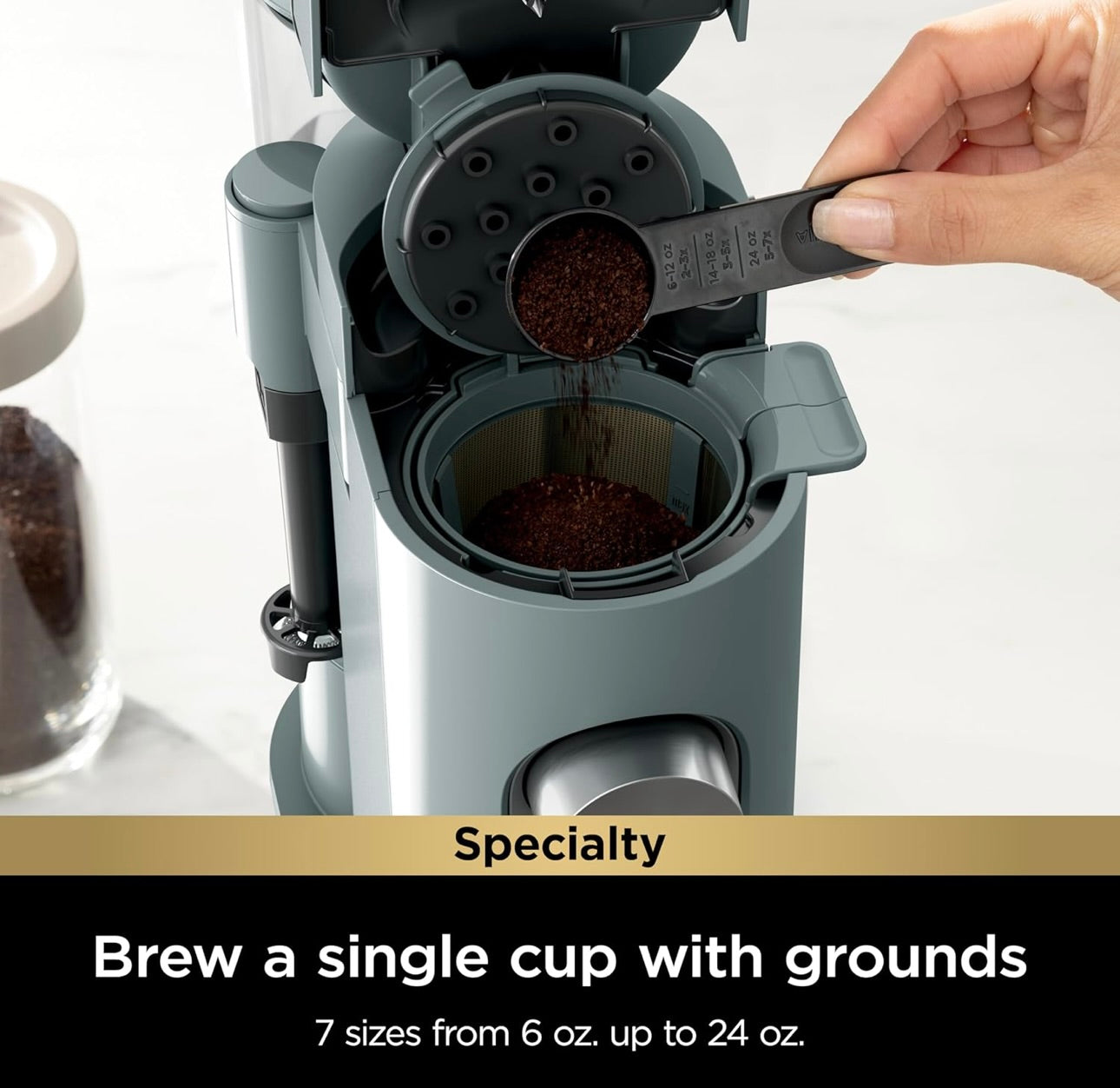 Ninja Pods & Grounds Specialty Single-Serve Coffee Maker, K-Cup Pod Compatible- Sage Green (PB051SG)