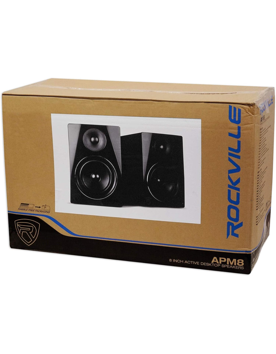 Rockville Pair APM8B 8" 2-Way 500 Watt Powered USB Studio Monitors+Stands+Pads
