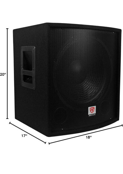 Rockville (2) SBG1158 15" 800w Passiewe Pro DJ Regstreekse Klank Subwoofers MDF Kaste