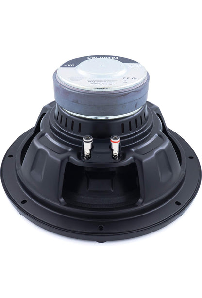 JVC CW-DR124 DRVN 12" 4-ohm 350 Watt Motorklank Subwoofer – Enkel (Swart) met Betroubare Lae Frekwensie Slagkrag