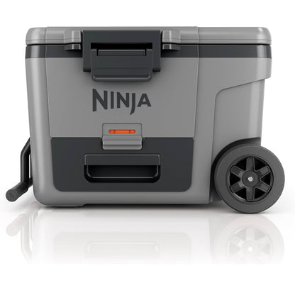 Ninja Cooler FrostVault 45QT Koeler met Wiele Geïsoleer met Temperatuur Droë Bergingslaai Hou Ys Dae Lank Koud - State Gray (FB245BL)
