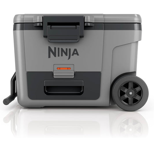 Ninja Cooler FrostVault 45QT Koeler met Wiele Geïsoleer met Temperatuur Droë Bergingslaai Hou Ys Dae Lank Koud - State Gray (FB245BL)