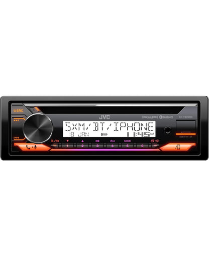 JVC KD-T92MBS Mariene-graad Motorstereo met Bluetooth, Voor-USB, AUX, Amazon Alexa, SirusXM Radio Gereed, Hoëkrag-versterker, Hoëkontras-skerm
