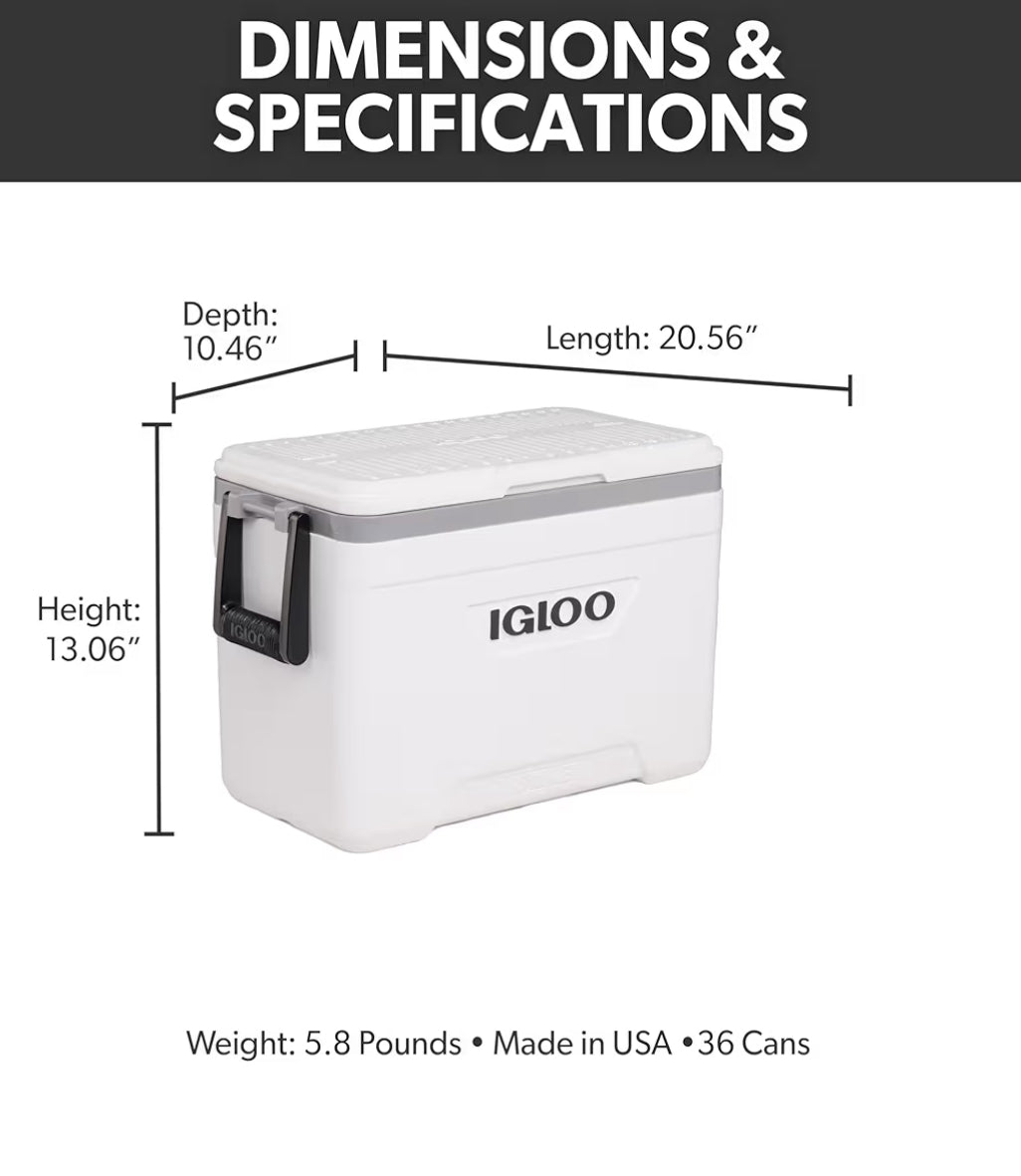 Igloo Marine Cooler | Insulated Hard Shell Ice Chest |Great for Fishing, Camping, Boating, & More