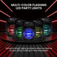 Portable Bluetooth Speaker System 12" 1000W w/ LED Lights, USB/Micro SD/FM/BT/Aux/Remote Control/Mic & Guitar Inputs, Built-in Rechargeable Battery w/ Wheels & Handle Bar