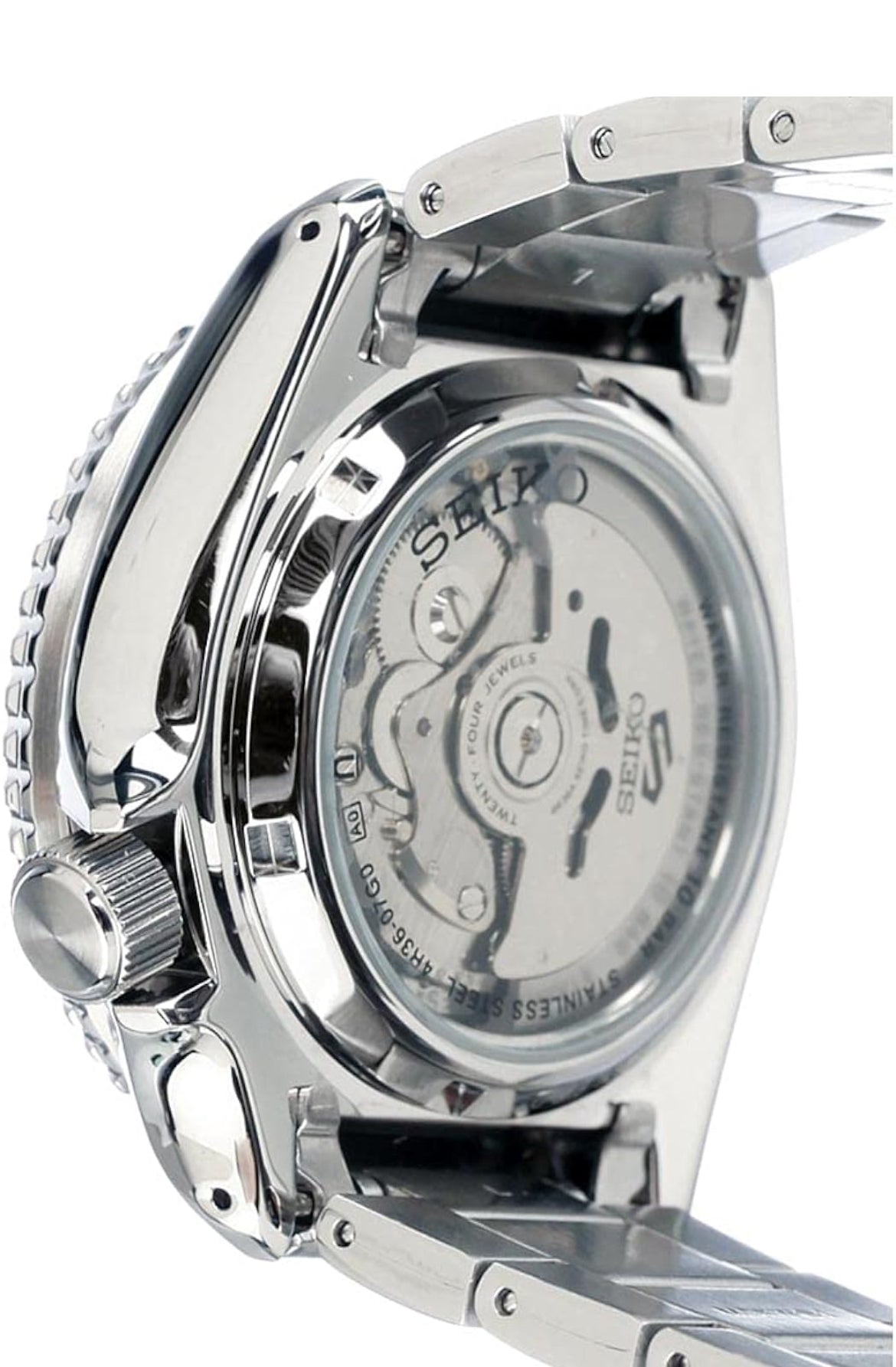 Montre Automatique SEIKO 5 Sports - Calendrier Jour/Date, Aiguilles et Index LumiBrite, Lunette Rotative, Étanche 100m - Orange