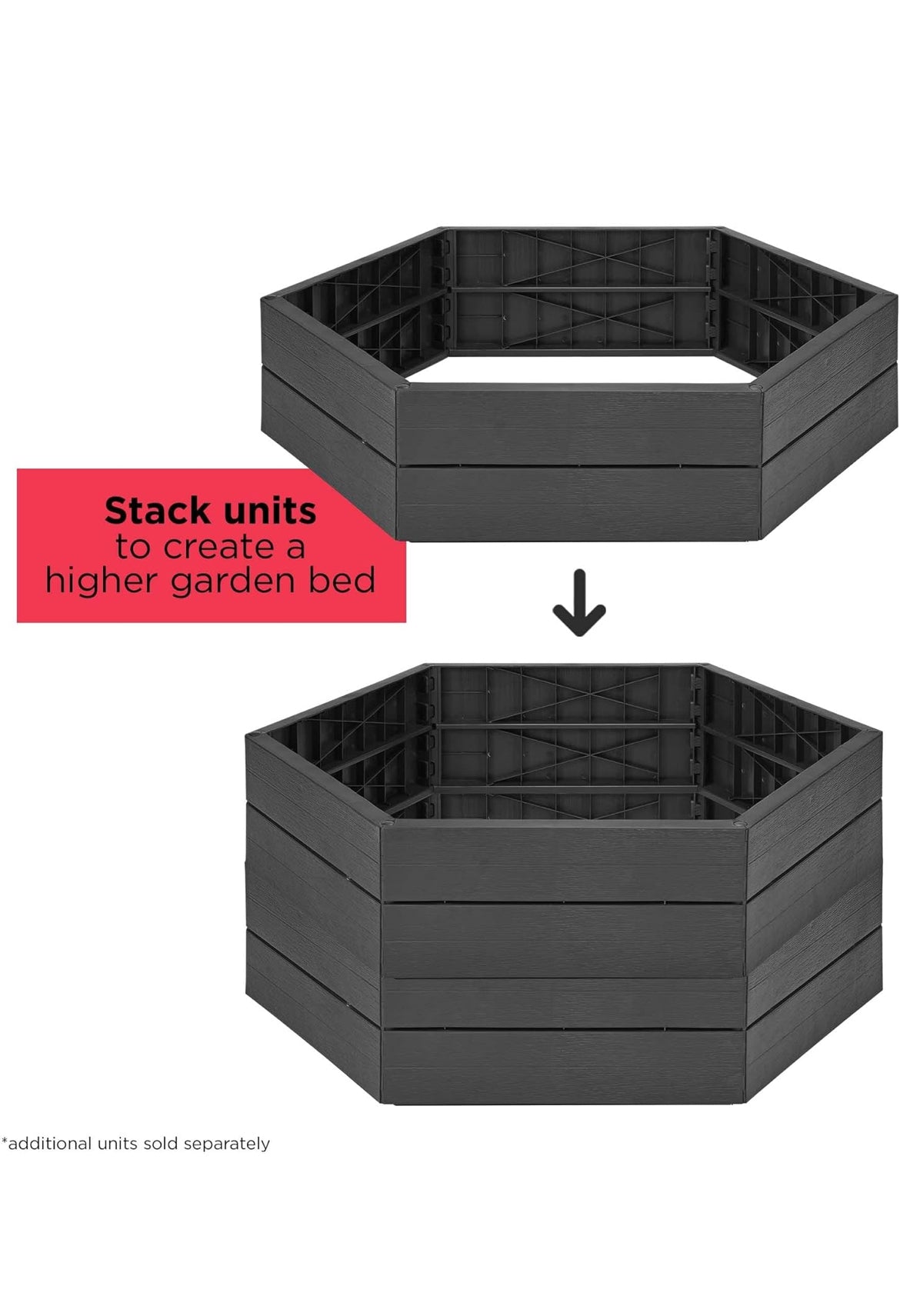 BLACK+DECKER Verhoogde Tuinbed, Planter vir Buitelugplante, Maklike Samestelling, 91 cm.