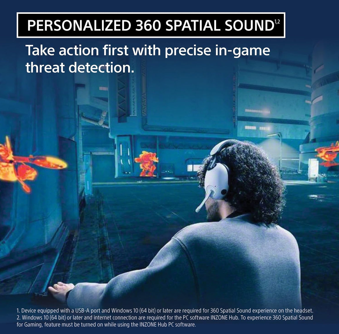 Sony INZONE H9 Speletjieskoptelefoon, Draadlose Geraasdempende Bluetooth-koptelefoon met Mikrofoon, 360 Ruimtelike Klank, vir rekenaar en PS5 (WH-G900N) - Swart