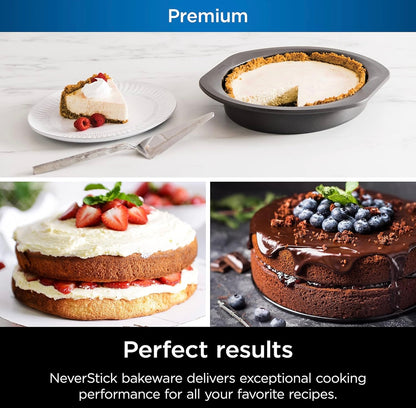 Ninja B30309 Foodi NeverStick Premium 9 duim Ronde Koekpan, Kleefvry, Oondveilig tot 260°C, Skottelgoedwasser-veilig, Grys