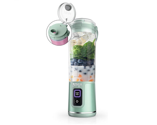 Ninja Blast Portable Blender, Cordless, 18oz. Vessel, Personal Blender BPA Free, Leakproof-Lid and Sip Spout, USB-C Rechargeable, Dishwasher Safe Parts -Tinted Mint BC151MT