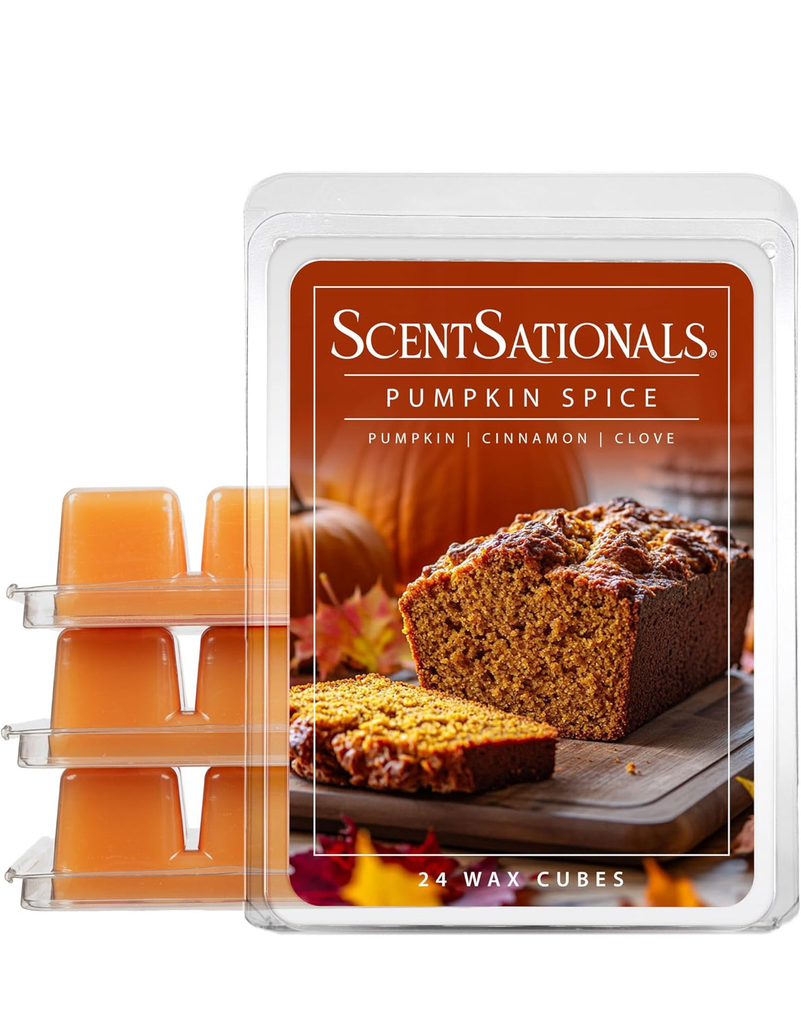 Scentsationals Wax Melts Strong Scent - Pumpkin Spice - Long Lasting Scented Melts for Warmers, 10oz (Pack of 4)