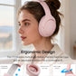 HT3 Hybrid Noise Cancelling Headphones, 90H Battery Life Over Ear Bluetooth 6.0 Foldable Headset, AI Voice Assistant - Pink