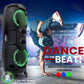 Portable Bluetooth PA Speaker System - 1000W Indoor/Outdoor Bluetooth Speaker PA System w/TWS, Recorder, Microphone in, Party Lights, USB SD Card Reader, FM Radio, Rolling Wheels PPHP82LB,Black