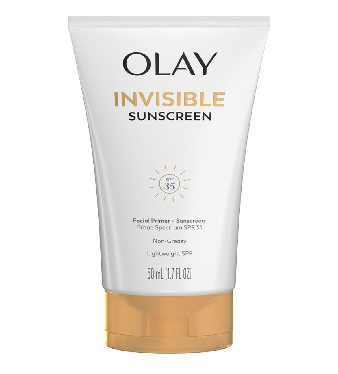 Olay Onsigbare Sonskerm, SPF 35, 100% Onsigbare Gesigsonskerm en Grimeringonderlaag - Geurloos met Vitamien C & E, Aloe Vera (1.7 Oz)