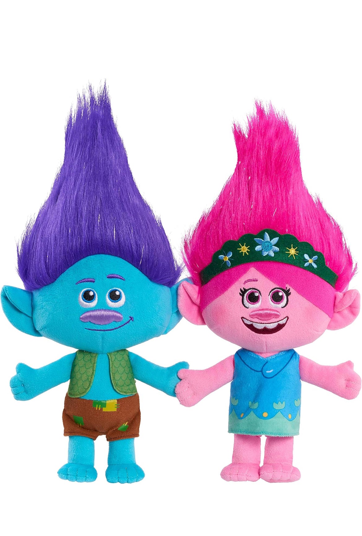 Trolls 13-inch World Tour Poppy & Branch Friendship Plush 2-Pack Stuffed Animals, Kids Toys for Ages 3 Up, Amazon Exclusive by Just Play