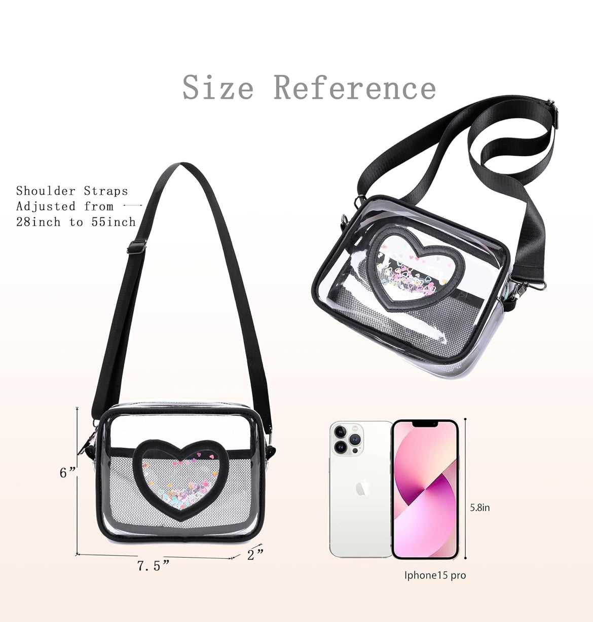 Clear Crossbody Bag for Women Girls Kids Purse Toddlers Shoulder Messenger Handbags Transparent Bags Wallet Pouch