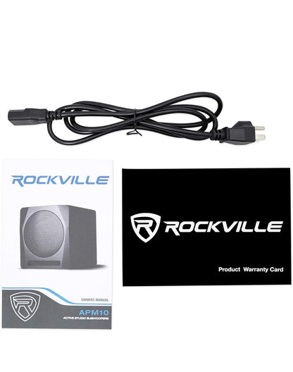 Rockville APM10C 10" 400 Watt Aangedrewe/Aktiewe Studio Subwoofer Pro Verwysing Sub