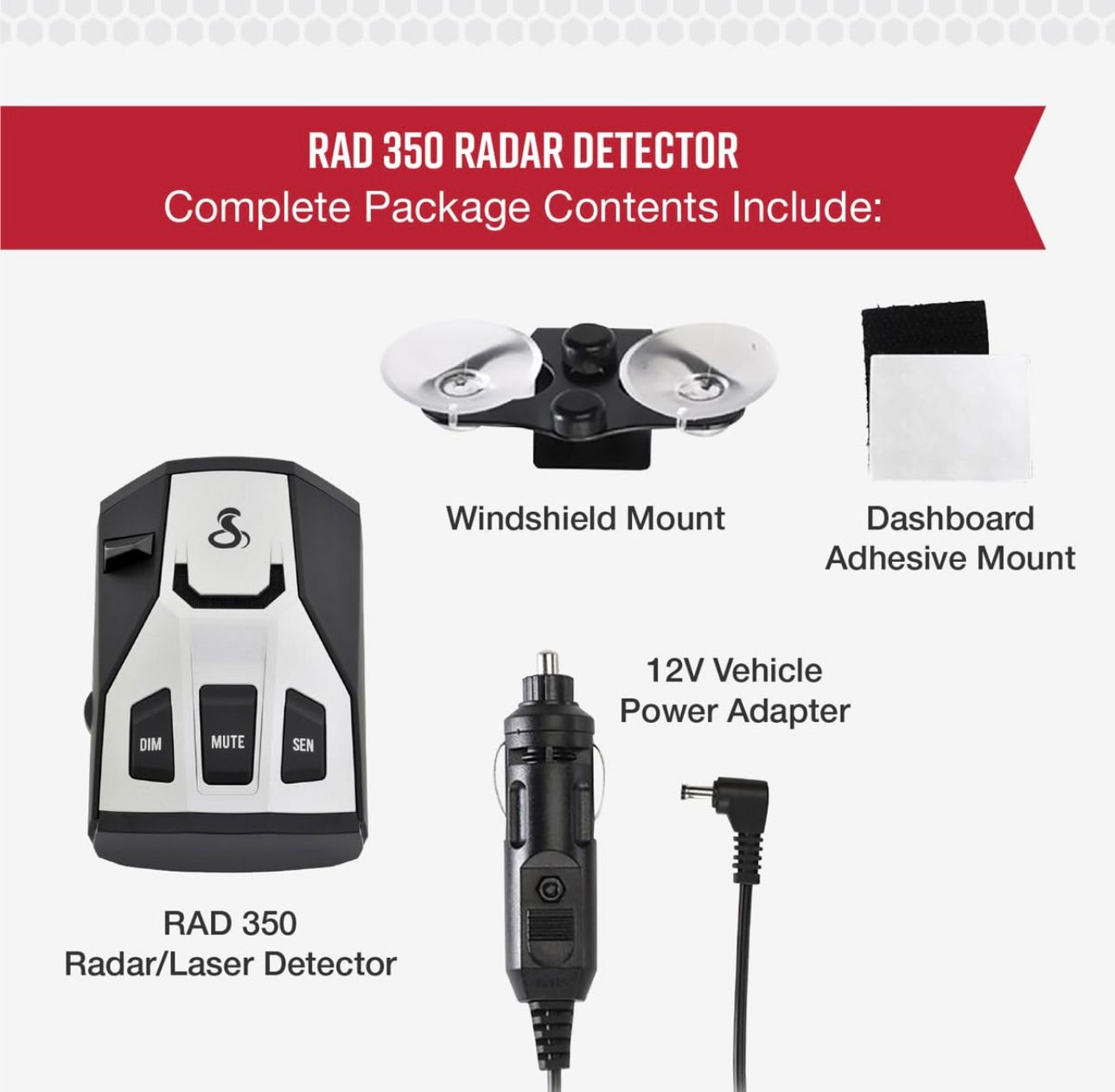 Cobra RAD 350 Laserradarverklikker - Langafstand, Valsalarmfilter, OLED-skerm, Swart