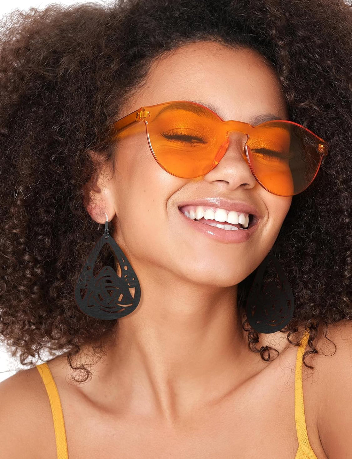 12 Paires Boucles d'Oreilles Pendante en Bois Africain Légères Gouttes Bohémiennes Bijoux Pendentifs Ornements en Bois