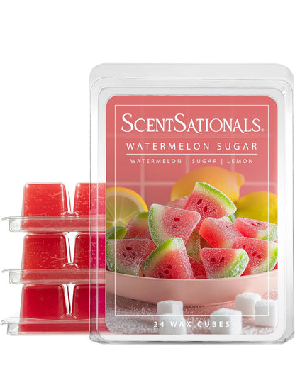 Scentsationals Wax Melts, Wax Cubes Strong Scent - Fruit Collection Watermelon Sugar - Long Lasting Scented Wax Melts for Warmer - 10oz (Pack of 4)