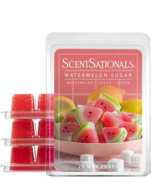 Scentsationals Wax Melts, Wax Cubes Strong Scent - Fruit Collection Watermelon Sugar - Long Lasting Scented Wax Melts for Warmer - 10oz (Pack of 4)