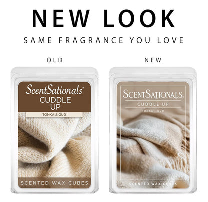 Scentsationals Wax Melts, Wax Cubes Strong Scent - Cuddle Up - Long Lasting Scented for Warmer, 10oz (Pack of 4)