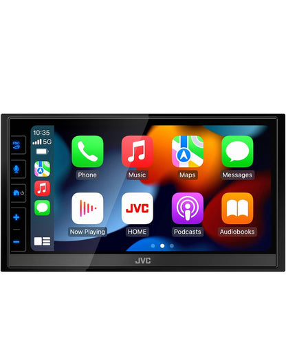 JVC KW-M780BT Apple CarPlay Android Auto Digitale Mediaspeler, Dubbel Din, 6.8 Duim LCD Raakskerm, AM/FM, Bluetooth, MP3-speler, USB-poort, iDatalink Maestro, SiriusXM, Klas D Versterker, Motorradio