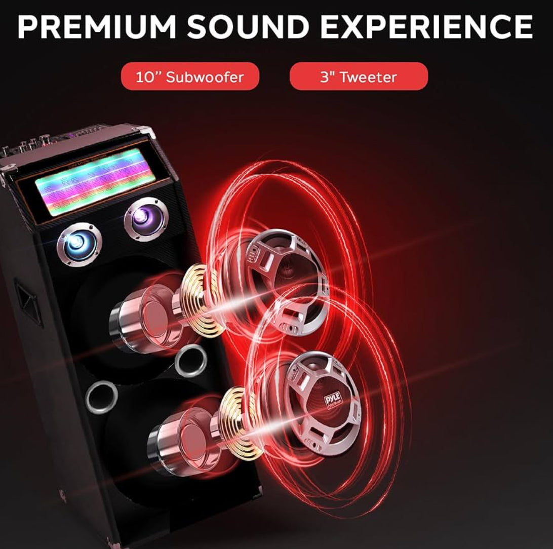 Draadlose Draagbare Hoëkrag Bluetooth Aktiewe PA Luidsprekerstelsel – 1000W Versoenbare Buiteluidspreker met USB SD MP3 FM Radio AUX RCA LED DJ-ligte
