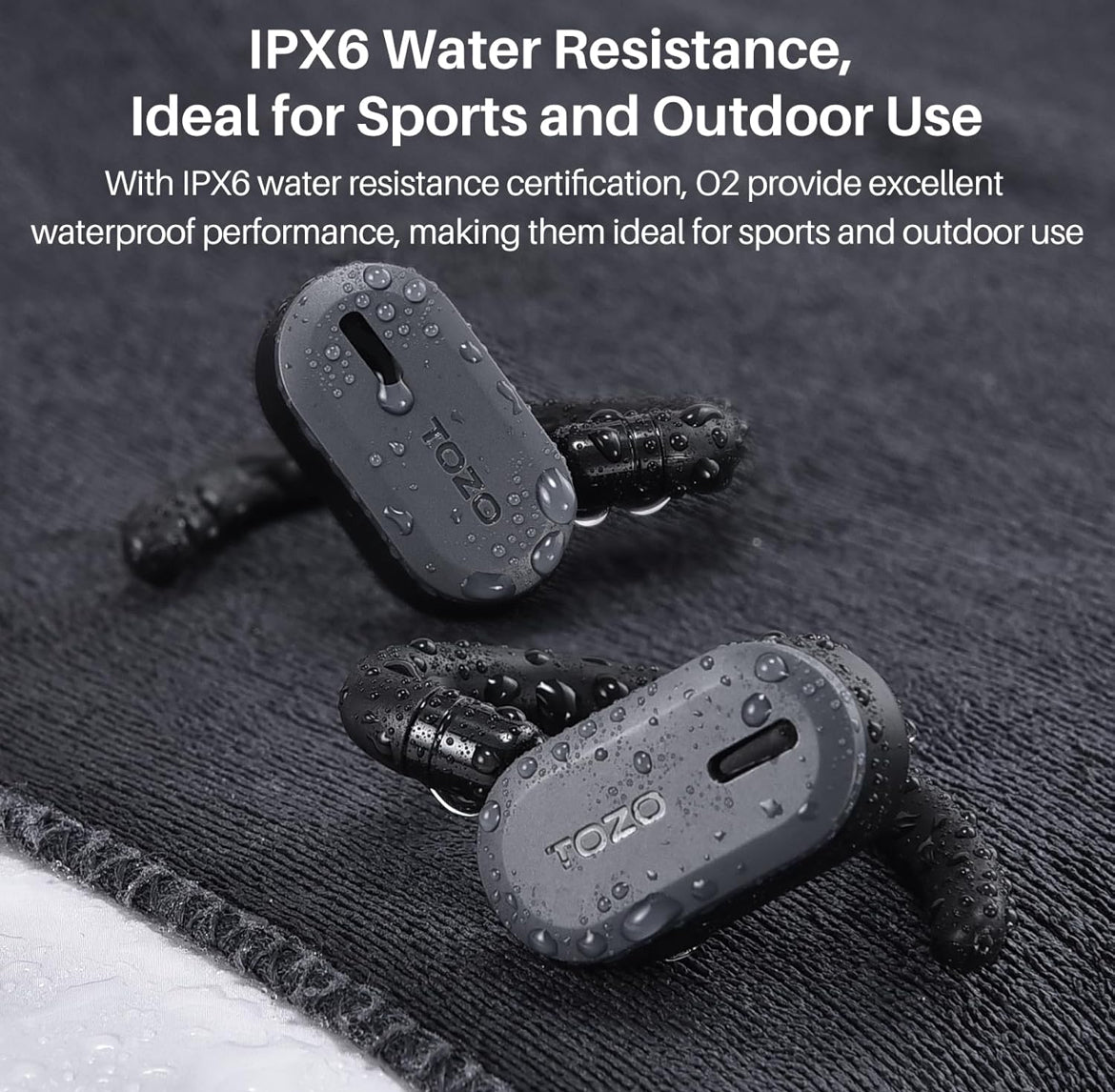 True Open Ear Wireless Lightweight w/ Multi-Angle, Dual-Axis Design for Long-Lasting Comfort - Black