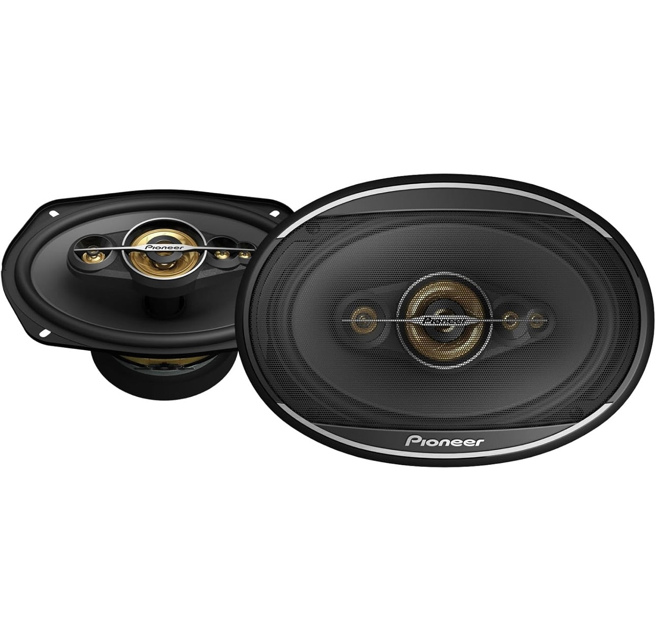 Haut-parleurs coaxiaux de voiture Pioneer TS-A6991FH, 5 voies, gamme complète, qualité sonore claire, installation facile et réponse améliorée des basses, haut-parleurs ovales à panier profond de 6 po x 9 po