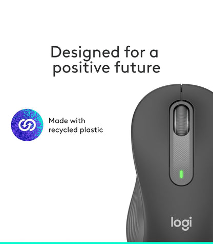 Logitech Signature M650 L Links (Grafiet) - Opties - Draadloos - Bluetooth/Radiofrekwensie - Grafiet - USB - 2000 dpi - Rolwiel - 5 Knoppies - 5 Programmeerbare Knoppies - Groot Hand/Palm Grootte -
