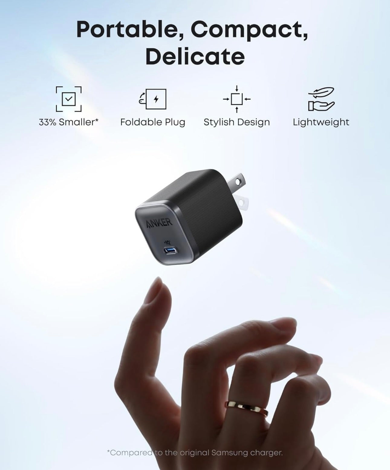 Anker Nano 45W Type C Charger Fast Charging, Compact and Foldable Plug - (6 ft Cable Included)