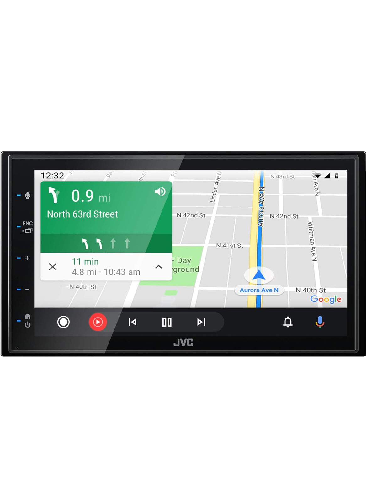 JVC KW-M560BT Apple CarPlay Android Auto Multimediaspeler met 6.8" Kapasitiewe Raakskerm, Bluetooth Oudio en Handvrye Oproepe, MP3-speler, Dubbel DIN, 13-band EQ, SiriusXM, AM/FM Motorradio