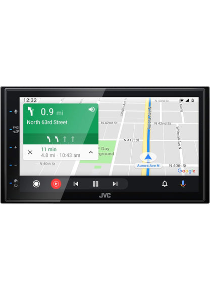 JVC KW-M560BT Apple CarPlay Android Auto Multimediaspeler met 6.8" Kapasitiewe Raakskerm, Bluetooth Oudio en Handvrye Oproepe, MP3-speler, Dubbel DIN, 13-band EQ, SiriusXM, AM/FM Motorradio