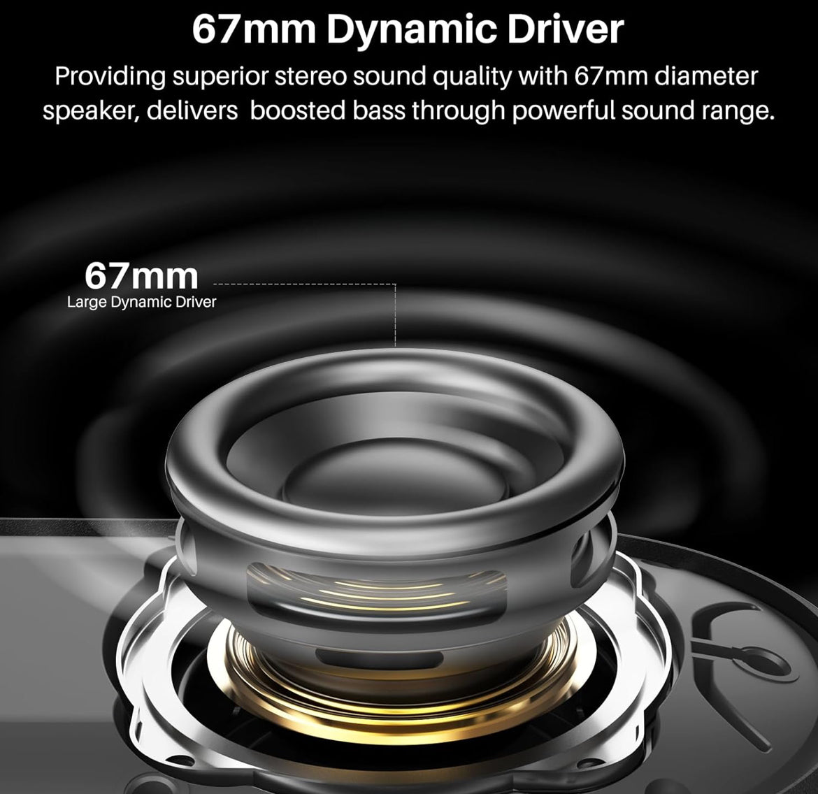 PA1 Bluetooth Portable Speaker Built-in Microphone Stereo Sound, 25H Playtime, IPX7 Waterproof - Black