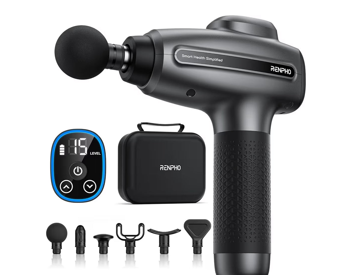 C4 Gray -  Massage Gun Deep Tissue, Percussion Muscle Electric Handheld Massager Gun