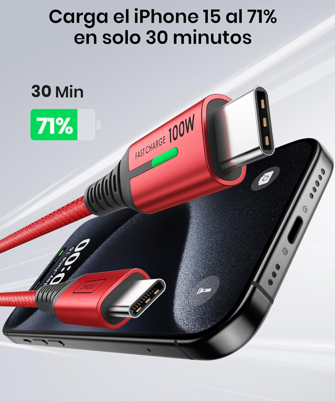 INIU USB C to USB C Cable, [6.6ft, Red] 2-Pack C Cable to C Cable for iPhone 15 Pro Max, Samsung Galaxy S22 S10 A9, MacBook Pro, iPad Air, and More