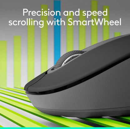 Logitech Signature M650 L Links (Grafiet) - Opties - Draadloos - Bluetooth/Radiofrekwensie - Grafiet - USB - 2000 dpi - Rolwiel - 5 Knoppies - 5 Programmeerbare Knoppies - Groot Hand/Palm Grootte -