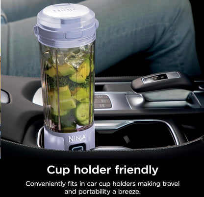 Ninja Blast Draagbare Versapper, Koordloos, 530ml Kan, Persoonlike Versapper BPA-vry, Lekvrye Deksel en Drinktuit, USB-C Herlaaibaar, Skottelgoedwasserbestande Onderdele - Laventel, BC151ML