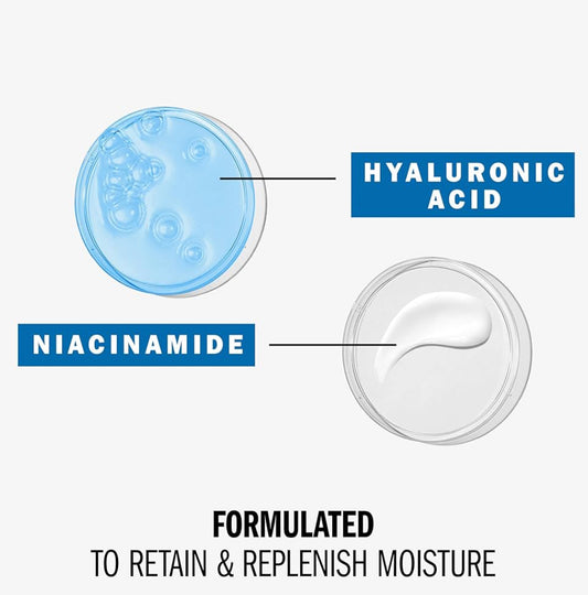 Olay Hialuroniese Suur Gesigbevogtiger, Voller & Hidrerende Jel vir Droë Vel, Behou & Herstel Vog, met Niasinamied (56 g)