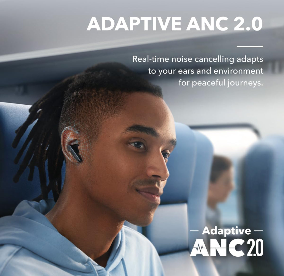 Soundcore by Anker Liberty 4 NC Wireless Earbuds, 98.5% Noise Reduction, Adaptive Noise Cancelling to Ears and Environment, Hi-Res Sound, 50H Battery, Wireless Charging, Bluetooth 5.3