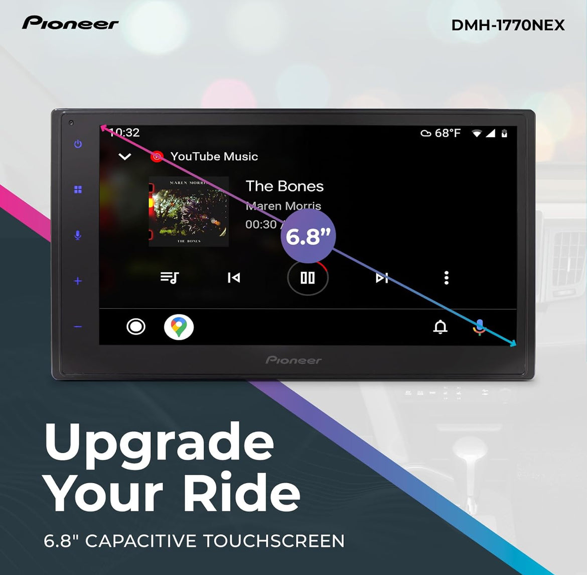 Pioneer DMH-1770NEX 6.8" Capacitive Touchscreen Double Din Car Stereo
Digital Multimedia Receiver, Wired CarPlay & Android Auto, Bluetooth, Backup Cam, FLAC, AM/FM, Front/Rear/Sub RCA Preouts