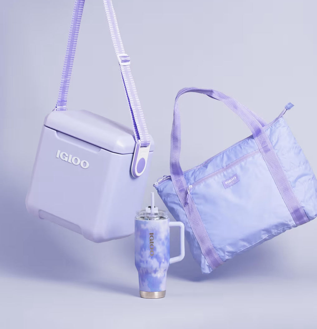 Igloo Tag Along Too Hard-Shell Insulated Cooler Portable Picnic Outdoor - (Lilac)