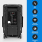 Wireless Portable PA Speaker System -1200W High Powered Bluetooth Compatible Indoor & Outdoor DJ Sound Stereo w/ USB MP3 AUX 3.5mm Input, Flashing Party Light & FM Radio