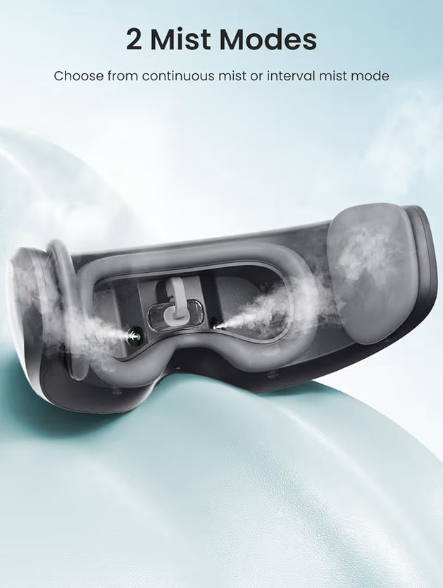 Eyeris Caligo Eye Massager w/ Mist & Temple Massager for Migraines,Head Circumferences 21.7" to 27.5" (Green)