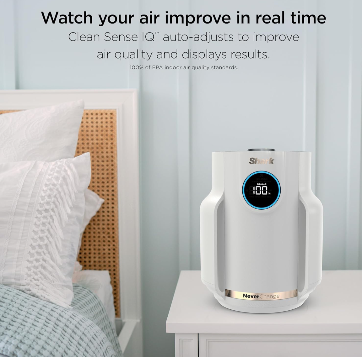 Shark NeverChange Air Purifier Compact Pro, Long-Lasting HEPA-Exceeding Filtration - DOVE